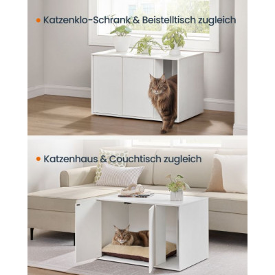 Moderná skrinka na mačací záchod, biela, 80x50x53 cm