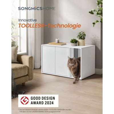 Moderná skrinka na mačací záchod, biela, 80x50x53 cm