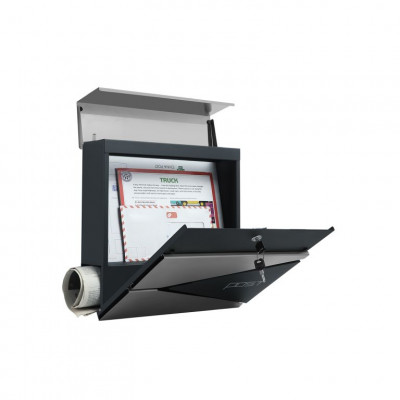 Moderná poštová schránka z nehrdzavejúcej ocele, antracitová