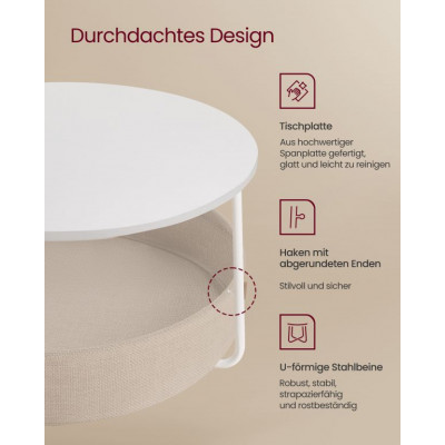 Moderný konferenčný stolík s látkovým košom