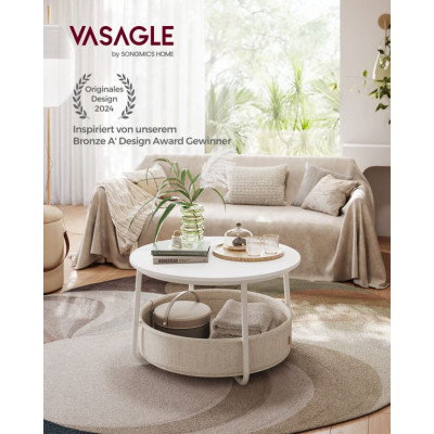 Moderný konferenčný stolík s látkovým košom