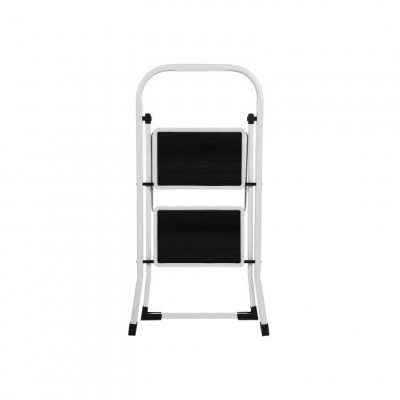 Skladacie oceľové schodíky, biele, nosnosť 150 kg, 86×44×4,5