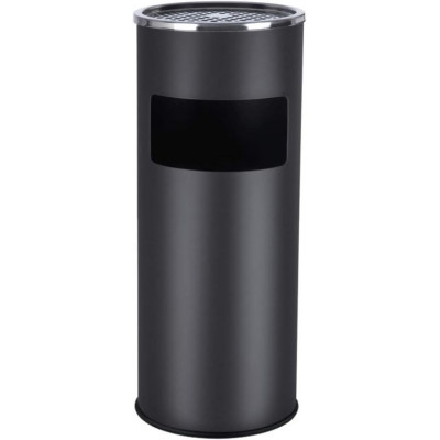 Kovový odpadkový kôš s popolníkom, objem 30 l, čierny, nerez