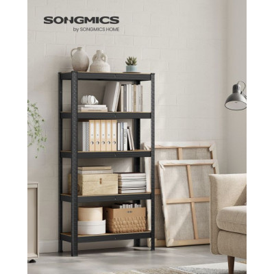 SONGMICS Regálová jednotka 150 × 75 × 30 cm, hnedo-čierna