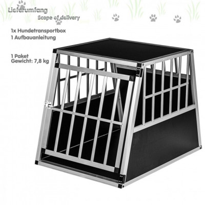 Hliníkový prepravný box pre psov, 65 × 91 × 69,5 cm, veľ. L
