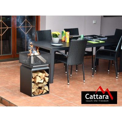 CATTARA Ohnisko CUBE s mriežkou, 74 cm
