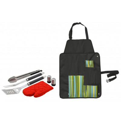 Sada grilovacieho náradia - 7 ks + zástera