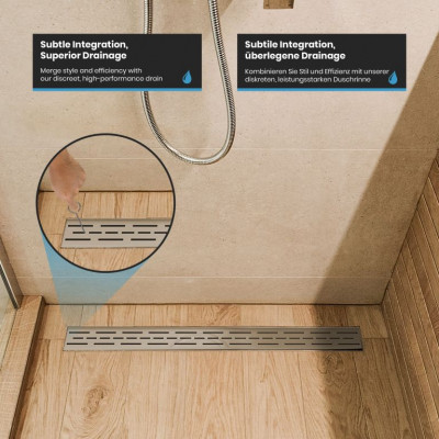 Aquamarin Sprchový podlahový žľab prerušovaný, 130 cm