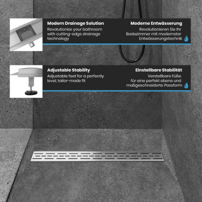 Aquamarin Sprchový podlahový žľab prerušovaný, 130 cm