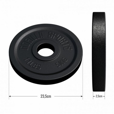 Gorilla Sports Záťažový kotúč 50/51 mm, liatina, 5 kg