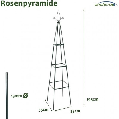 Kovová opora pre popínavé rastliny 195 cm, sada 2 ks