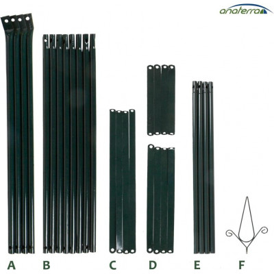 Kovová opora pre popínavé rastliny 195 cm, sada 2 ks