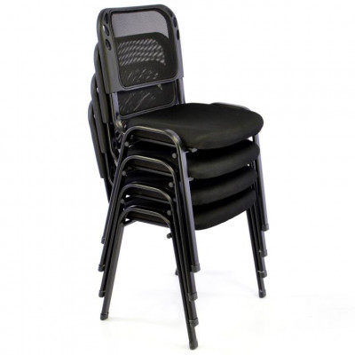 Sada stohovateľných stoličiek - 8 ks, čierna