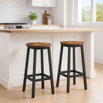 Sada 2 barových stoličiek v priemyselnom štýle, 65 cm