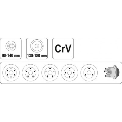 Sťahovák brzdových bubnov 4/5 ramenný, 90 - 180 mm