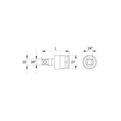 Nadstavec kĺbový pre rázový uťahovač 3/4 