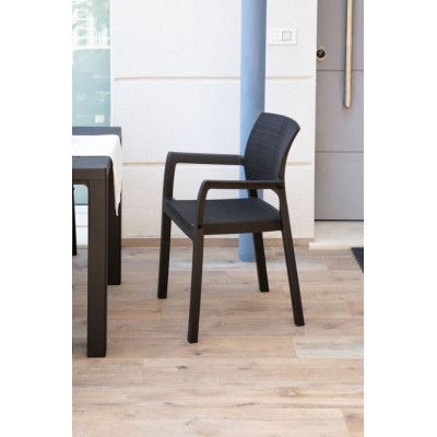 Plastová stolička ALBA – grafitová