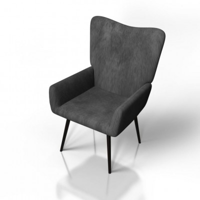 Pohodlné manžetové kreslo z manšestru, sivé