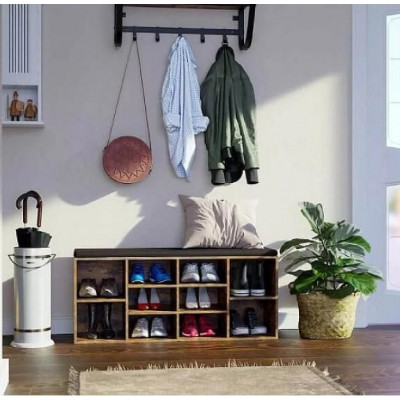 Skriňa na topánky s čalúneným sedadlom, 104x30x48 cm