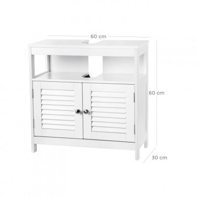 Kúpeľňová skrinka pod umývadlo, biela 60x60x30 cm
