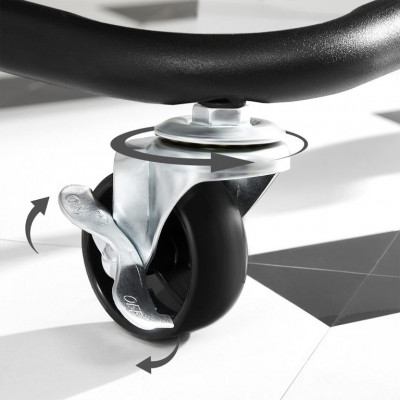 Čierna mobilná regálová jednotka s 3 policami a organizérmi