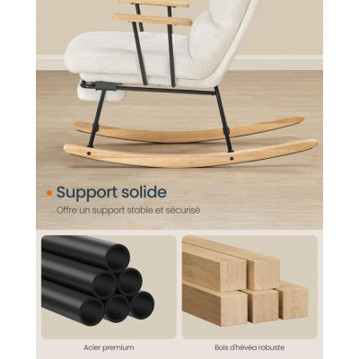 Relaxačné hojdacie kreslo s nastaviteľným operadlom, béžové