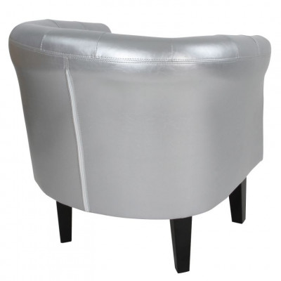 MIADOMODO Kreslo Chesterfield, 58 x 71 x 70 cm, strieborné