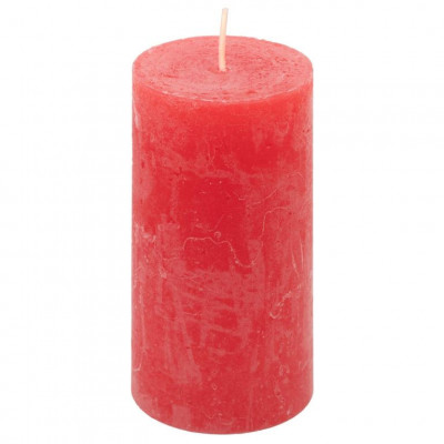 Červená parafínová sviečka, rustikálna, 10 cm, 8 ks