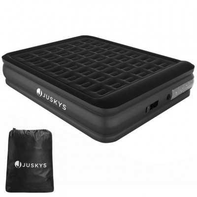 Nafukovacia matrac s pumpou, 197 x 154 x 45 cm, čierna