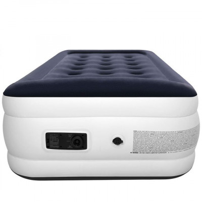 Nafukovacia matrac s pumpou, 191 × 91 × 44 cm, modrá a biela