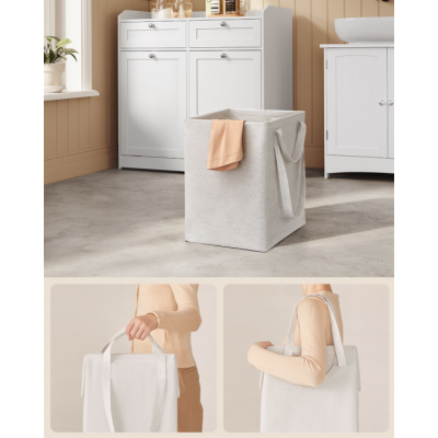 Kúpeľňová skrinka s košmi na bielizeň, biela, 80×78×40 cm