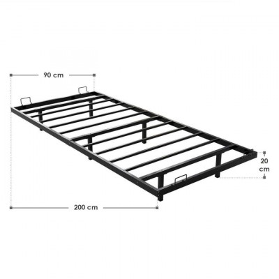 Dizajnová posteľ 90x200 čierna s LED podsvietením