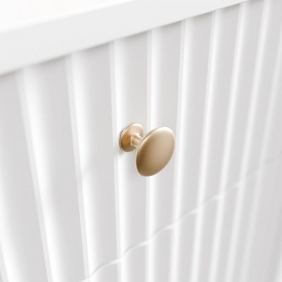 Toaletný stolík s LED zrkadlom, 5 zásuviek, biela/zlatá