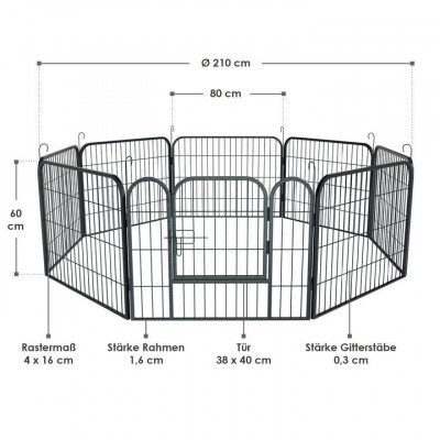 Kovová klietka pre šteniatka a malé zvieratá 160x160x60 cm