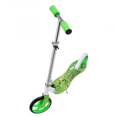 Detský kolobežka s veľkými kolesami a popruhom, zelená