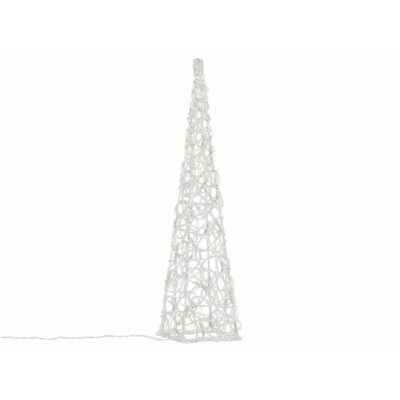 Vianočný akrylový ihlan 60 cm - studeno biely, na batérie