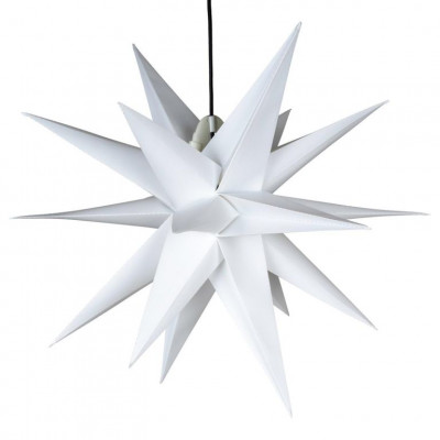 Vianočná dekorácia - hviezda s časovačom 1 LED, 55 cm, biela