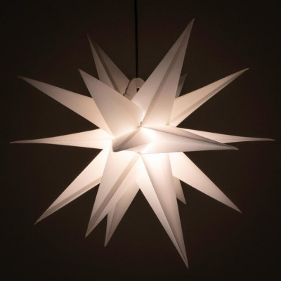 Vianočná dekorácia - hviezda s časovačom 1 LED, 55 cm, biela