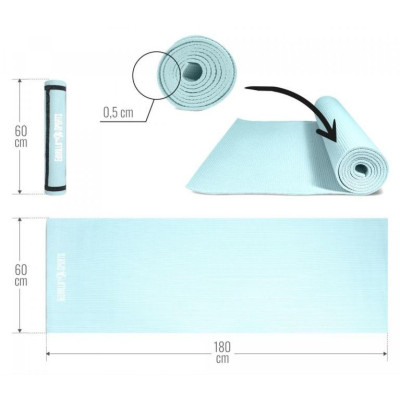 Gorilla Sports Podložka na jogu z PVC, svetlo modrá