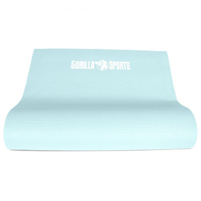 Gorilla Sports Podložka na jogu z PVC, svetlo modrá