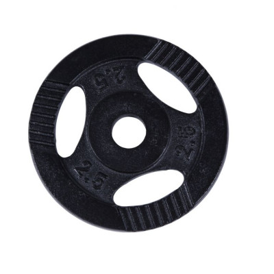 Gorilla Sports Liatinový činkový kotúč, čierny, 2,5 kg