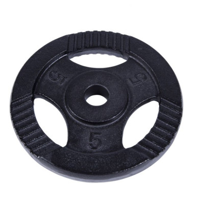 Gorilla Sports Liatinový činkový kotúč, čierny, 5 kg