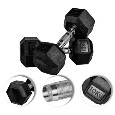 MOVIT šesťhranná gumová činka 25 kg, súprava 2 kusov