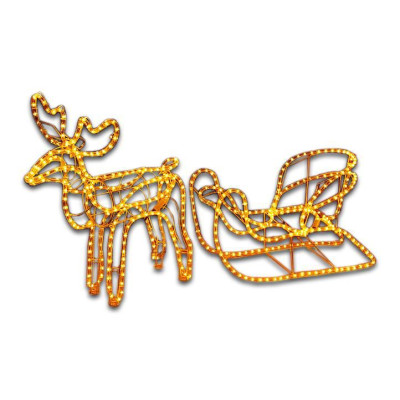 Svetelná dekorácia - vianočný sob, 140 cm, teple biely