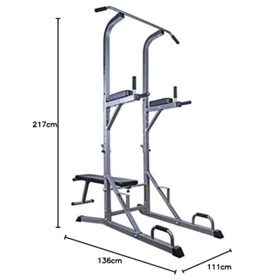 Multifunkčná fitness veža s lavicou a hrazdou, 120 kg nosnos
