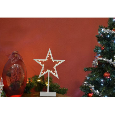 NEXOS Dekorácia,20 LED, hviezda na stojančeku, 38 cm
