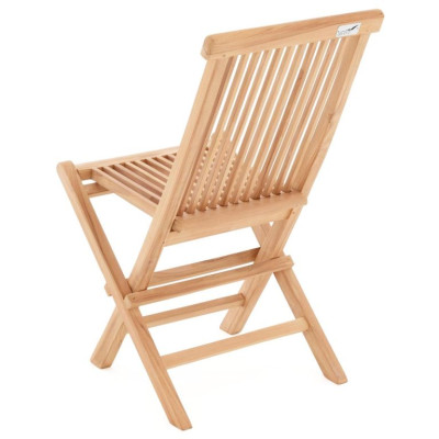 Skladacia stolička z teakového dreva DIVERO, 4 kusy
