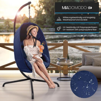 MIADOMODO závesné hojdacie kreslo modré, nosnosť 160 kg