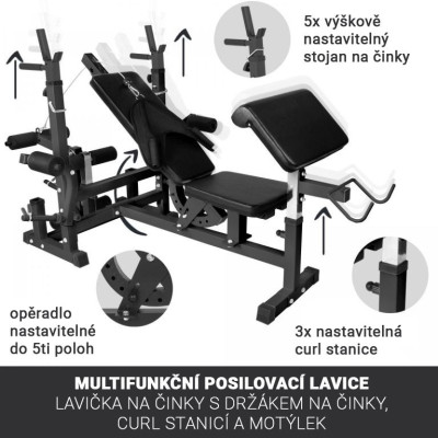 Gorilla Sports Posilňovacia lavička, čierna, 180 x 106 cm