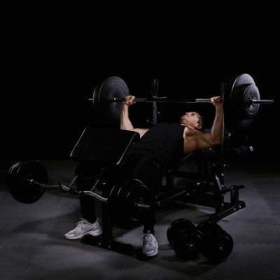 Gorilla Sports Posilňovacia lavička, čierna, 180 x 106 cm